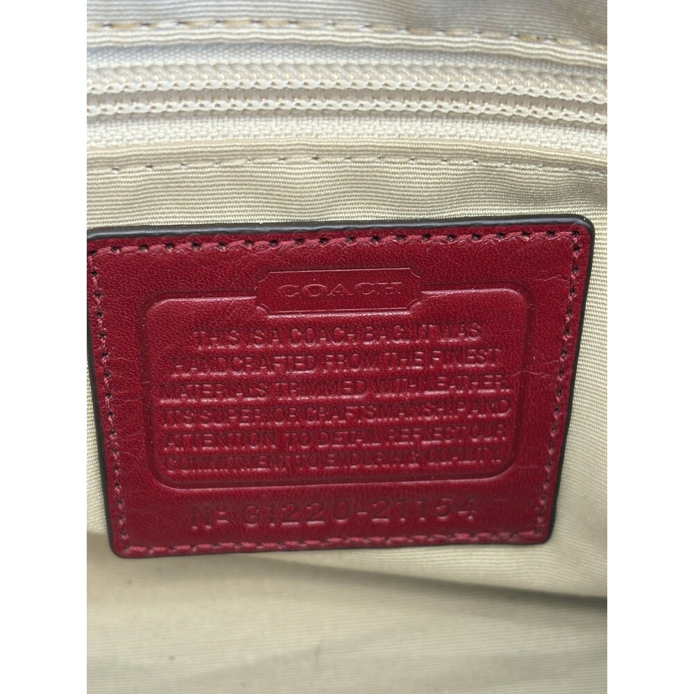 COACH LEGACY Red/Khaki Jacquard Signature Stripe Molly Two way Satchel 21154 - Picture 13 of 16